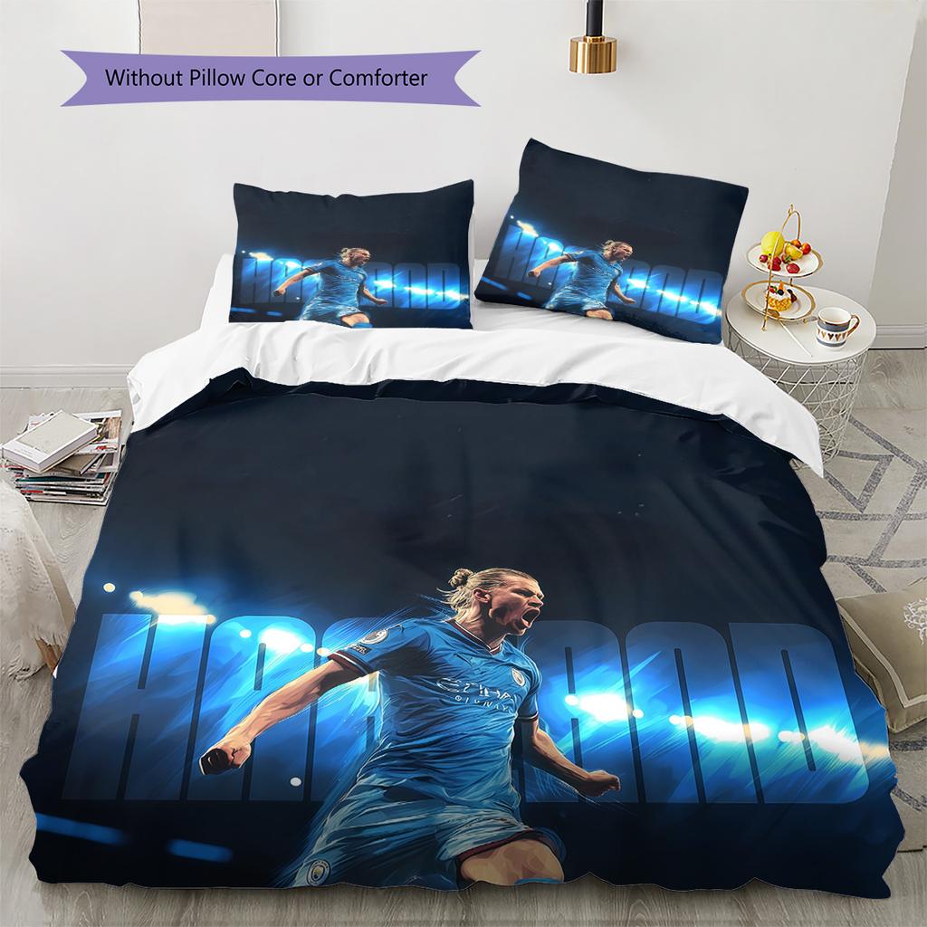 Haaland Pattern Bedding Quilt Set Home Decoration Gift (1 * duvet cover + 2 * pillowcase without core)