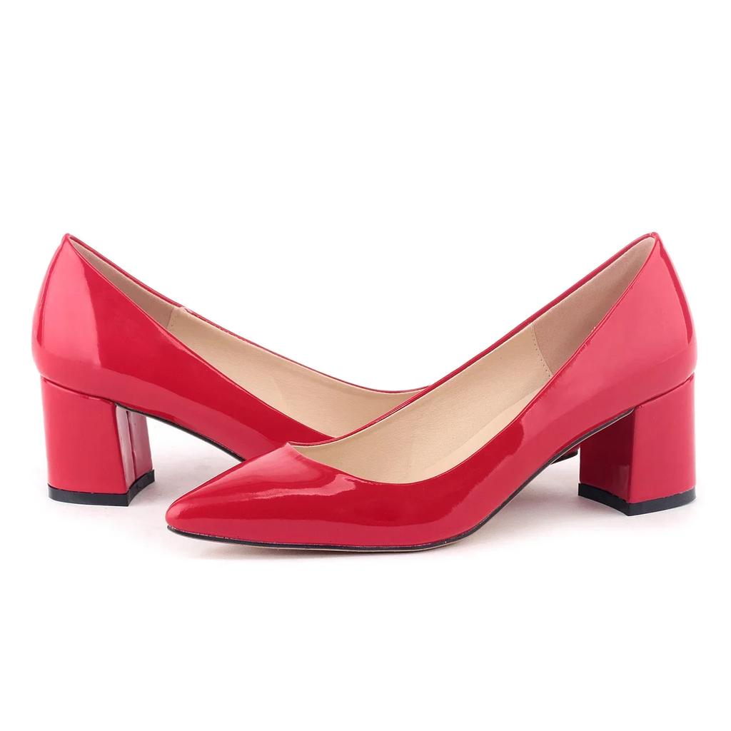 Женские туфли-лодочки Повседневные Остроносые На высоком каблуке Квадратные Женские Офисные Черная кожа Низкий Толстый каблук Светская вечеринка Платье Свадебная обувь