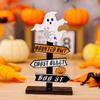 Halloween Wooden  Atmosphere Prop Pumpkin Ghost Witch Decor Decorative Desk Ornament Party Supplies