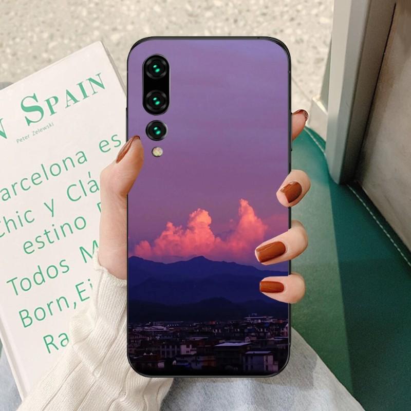 Чехол для телефона «Облака» для Huawei P50 P40 P30 Pro Lite P Smart 2021 2019 Magic 3, мягкий черный чехол для телефона