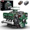 MOULD KING 10182 Technical Car Toys The Motorized V8 Tank Engine Building Block Assembly Tank Engine Brick Kids Christmas Gift