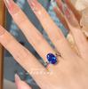 Temperament Simple Simulation Royal Sapphire Ring Versatile High Carbon Diamond Red Corundum Blue Spinel Pigeon Egg Diamond Ring Female