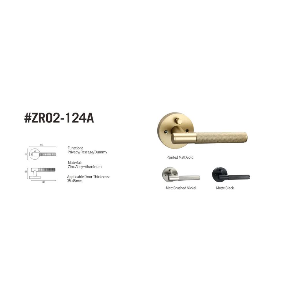 Viladepot Privacy Door Handle Knurled Handle Lever Bedroom Bathroom Passage Door Lock Reversible Keyless