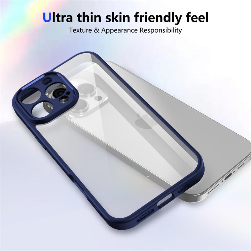 Высококачественный прозрачный акриловый чехол для iPhone Samsung Galaxy Xiaomi Redmi для iPhone 16 Pro Max 15 14 Plus 13 12 11 X XR чехол с силиконовой рамкой