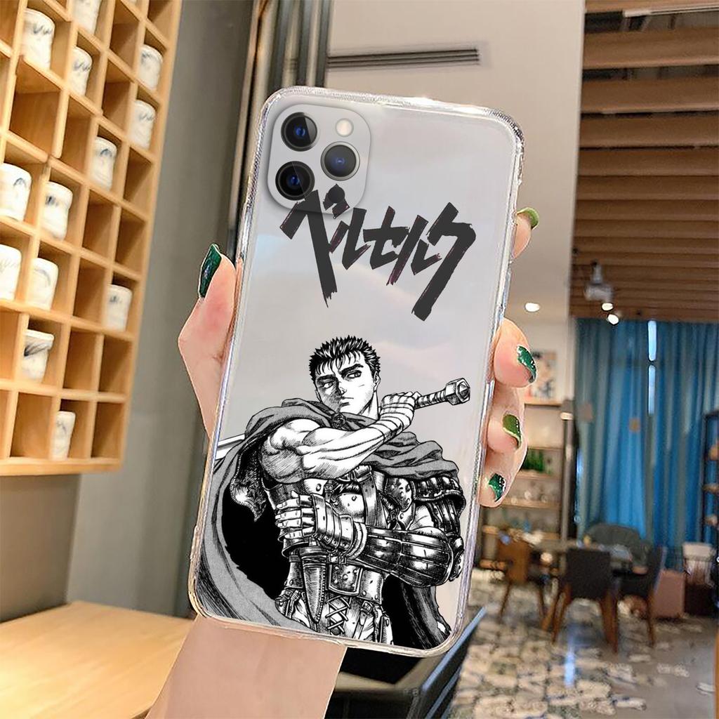 Anime Berserk Guts Phone Case For Iphone 13 Mini 7 Plus 8 X XS 11 12 Pro Max Manga Swordsman Gatsu Sacrifice Zodd Clear Cover