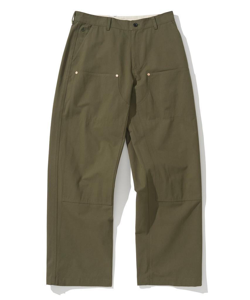 UNIFORM BRIDGE Хлопковые брюки с двойными коленями Оливковый