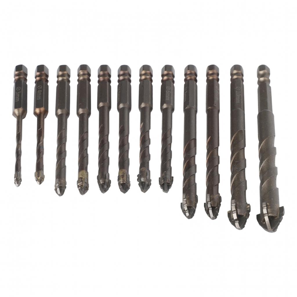 Comprehensive 12Pcs Eccentric Drill Bit Set 3 12mm for All Your Drilling Needs
