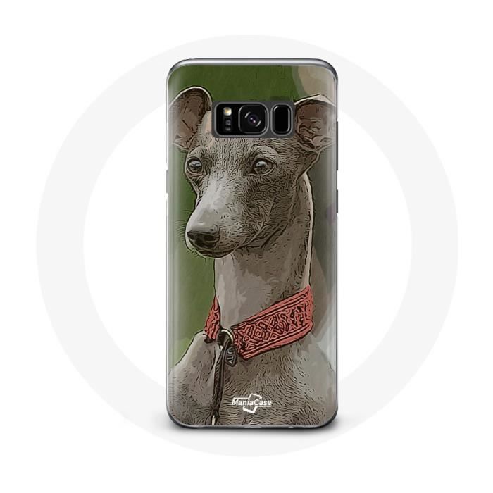 Coque - MANIACASE - Samsung Galaxy S8 Plus - Souple - Gris - Lévrier greyhound