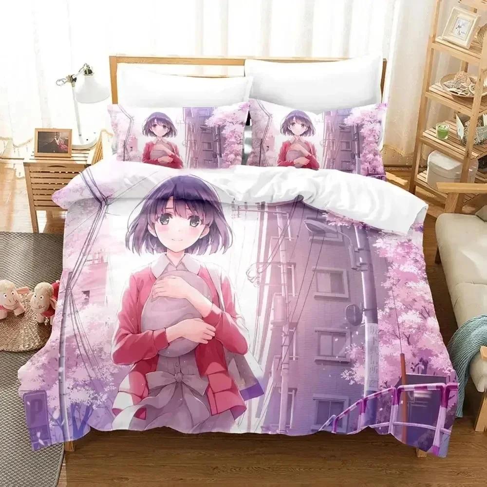 Luxury New 3D Print Anime Megumi Kato Saekano Bedding Set Duvet Cover Bed Set Quilt Cover Pillowcase Queen Boys Adult Bedding