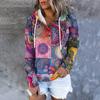 Women's Casual Fashion Long Sleeved Top Printed Round Neck Printed Hoodie