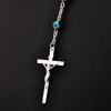 Jewelry Vintage Charm Cross Necklace Jesus Virgin Mary Pendant Rosary Beads Chain