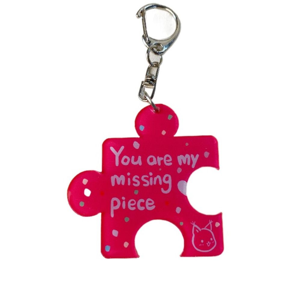 Multicolour Acrylic Puzzle Text Keychain Korean Style Accessories Versatile Daily