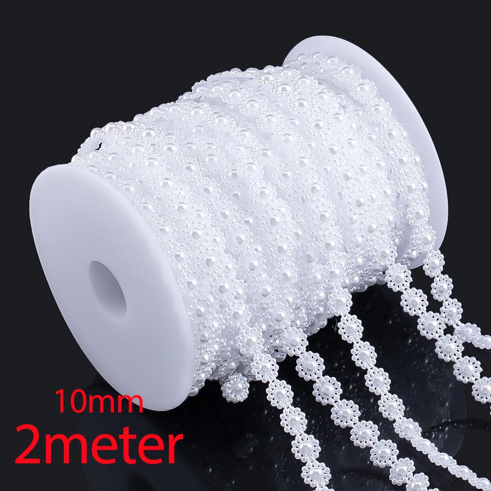 10M 2M ABS Imitation Pearl Star Bead Chain Line Cord Plastic Thread Trim DIY Wedding Party Decor Jewelry Findings Craft Material