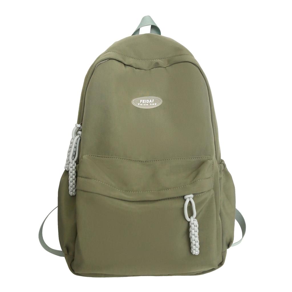 School Bag Junior High School Female High School Student Backpack Travel Solid Color Large Capacity Backpack