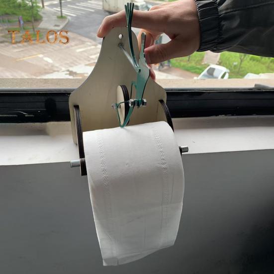 Держатель для туалетной бумаги с забавным дизайном в виде лягушки, простая в установке настенная деревянная подставка для рулонов бумаги, декор для ванной комнаты