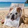 Custom Name Bulldog Comfortably Beach Towel Microfiber Beach Towel, Lightweight and Quick-Dry, for Summer Travel, Swimming Pool Gift