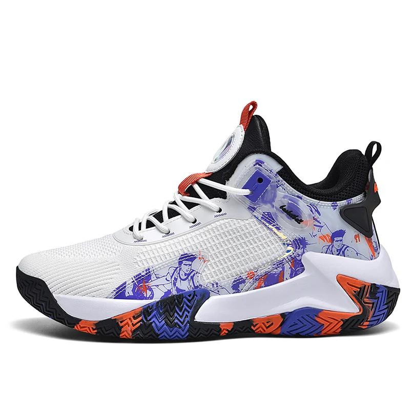 Модные мужские баскетбольные кроссовки для спортивной площадки, нескользящие, для спорта на открытом воздухе, мужские дышащие кроссовки для тренировок, студентов, оригинальные баскетбольные кроссовки
