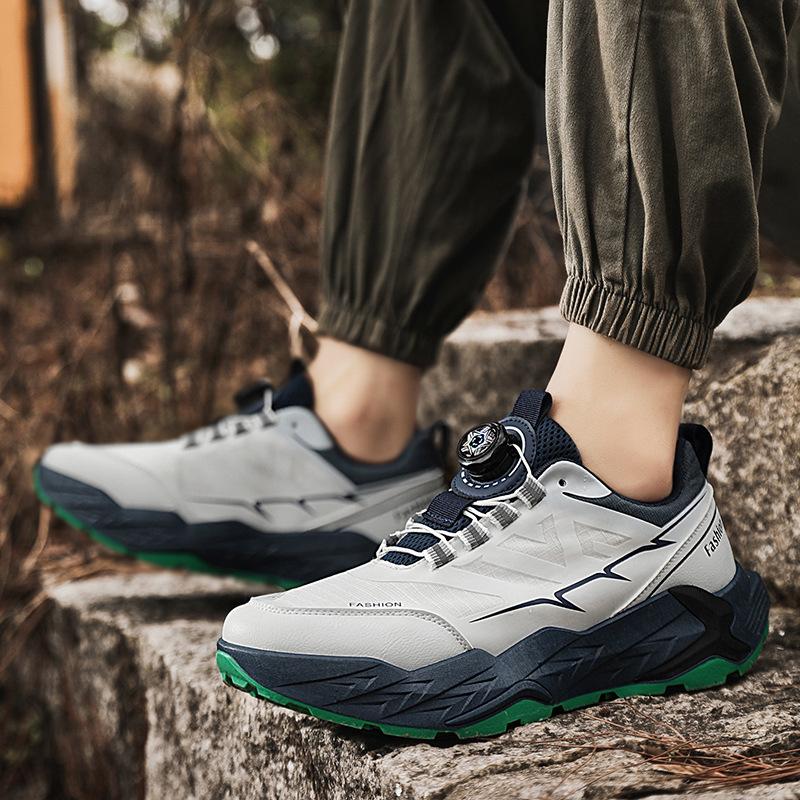 Мужские дышащие черные дорожные туфли на пуговицах, платформа, нескользящие и износостойкие походные туфли, модные студенческие кроссовки для бега