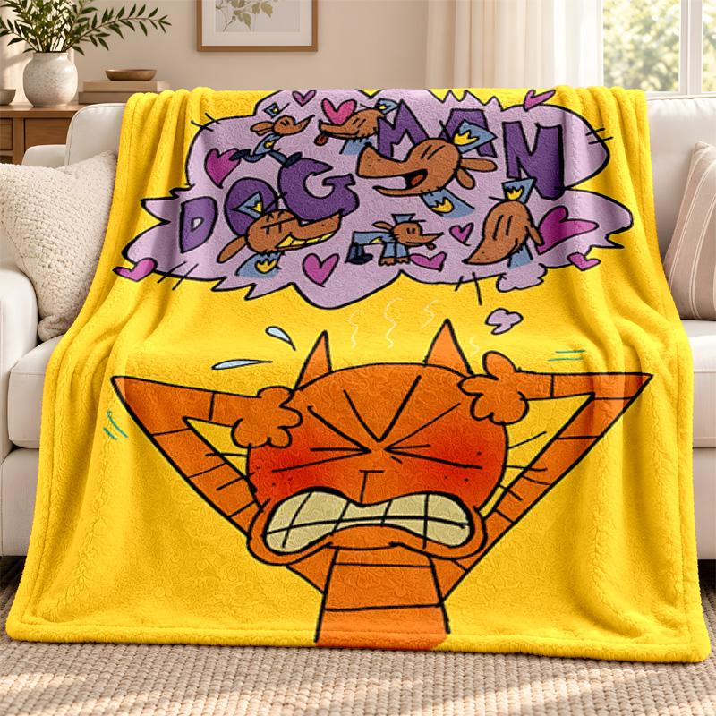 Dog Man blanket Flannel Blanket Soft Cozy Plush Throw for Sofa Bed Lightweight Home Decoration Outdoor camping