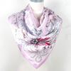 Fashion Brand Female Pink Scarf Hijab,Women Polyester Silk Scarf Printed,Flowers Design Satin Big Square Scarf/Shawl For Ladies