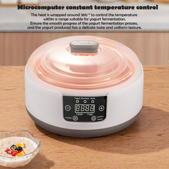 Электрическая йогуртница с регулируемой температурой и контролем времени 1.2L Многофункциональная йогуртница Автоматическая йогуртница