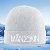 White bold text on black background Men Women Unisex Knitted Hat Beanie Pullover Cap Winter Thermal Warm Christmas Outdoor Cycli