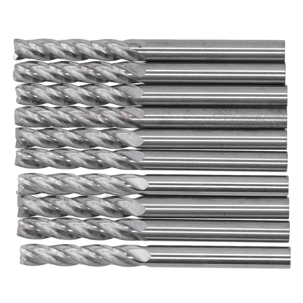 10Pcs 4 Flutes Milling Cutter No Burr Engrave Machine Knife 3.175x15mm for Acrylic MDF PVC