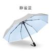 Titanium Silver Glue Three-fold Automatic Umbrella Sunscreen Parasol Small Fresh Pocket Weather and Rain Vinyl