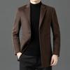 Осень и Зима Новое Мужское Деловое Повседневное Шерстяное Пальто для Среднего и Молодого Возраста