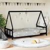 VidaXL Bed Frames for Children, Single Bed with Slatted Base, Bedroom Furniture, Scandinavian, Black 90x200 Cm 834455