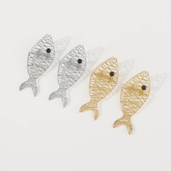 1 пара женских висячих серег в форме рыбы, лепестков из нержавеющей сплава, преувеличенных украшений для ушей, ювелирных изделий, длинных висячих сережек для выпускного вечера