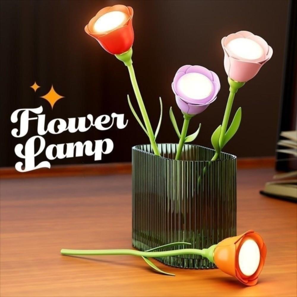 Bendable Rose LED Lamp with Brightness Memory Flower LED Table Lamp Flower Night Light Bedside