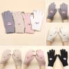 Women Touch Screen Outdoor Knitted Mittens Fluffy Winter Gloves All Finger Gloves