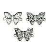 Antique Silver Color 10Pieces Brand: WYISYWG Butterfly Connector Charms Accessories Crafts 14x21mm