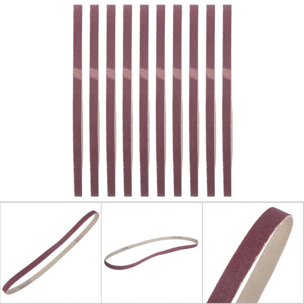 10pcs Fine Sanding Belts Durable Belt Sander Tool Aluminum Oxide Sanding Belts Belt Sander