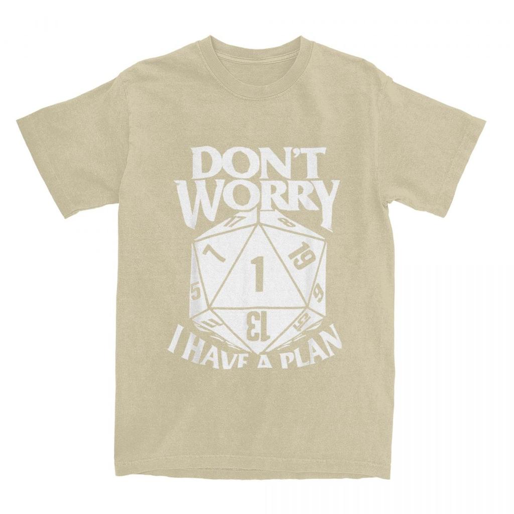 Dungeon Dragon Dice Don't Worry I Have A Plan T Shirt Accessories for Men Cotton Dnd Game Dm D20 Tee Shirt Clothing Gift Idea