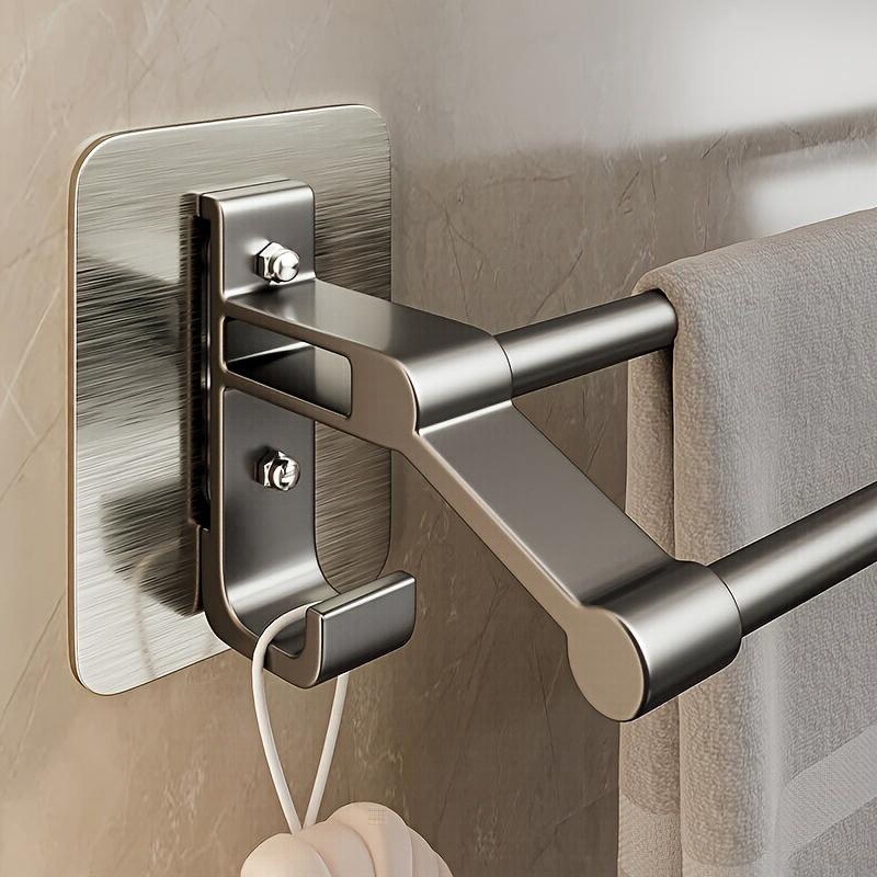 Самоклеящийся двухслойный держатель для полотенец, вешалка для полотенец, кухонная вешалка для хранения, аксессуары для ванной комнаты с крючком