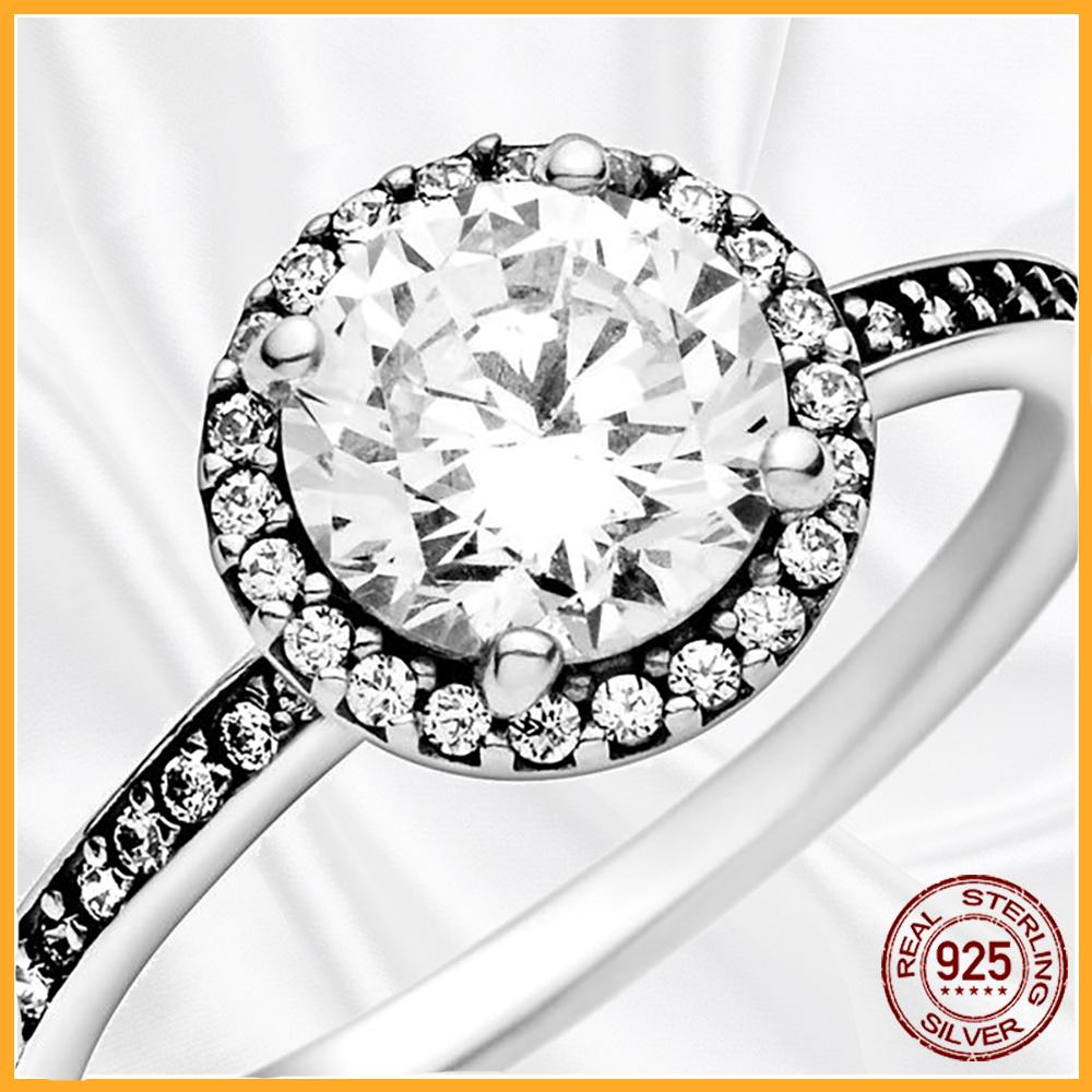 Подлинное 925 пробы стерлингового серебра штабелируемое сердце ромашка цветок сверкающее кольцо для женщин оригинальные 925 пробы серебряные кольца ювелирные изделия подарок