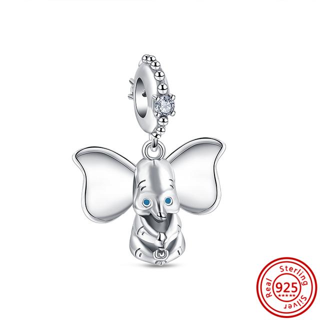 New Panda Owl Unicorn Lucky Cat Dog Lion Elephant Animal Beads Fit Charm Bracelet Women 925 Silver Jewelry