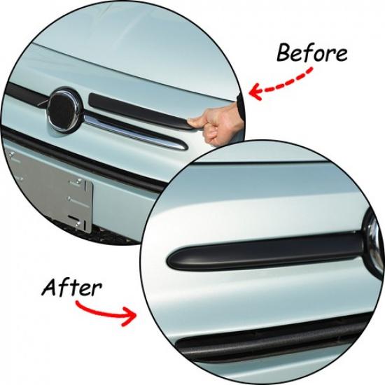 Матовая черная ABS накладка на верхнюю решетку переднего бампера для Fiat 500 2016-24