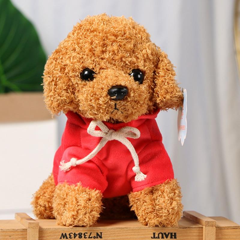 Плюшевые игрушки маленьких собачек, куклы-собачки, куклы-собачки-тедди, милые куклы маленьких животных на кровати