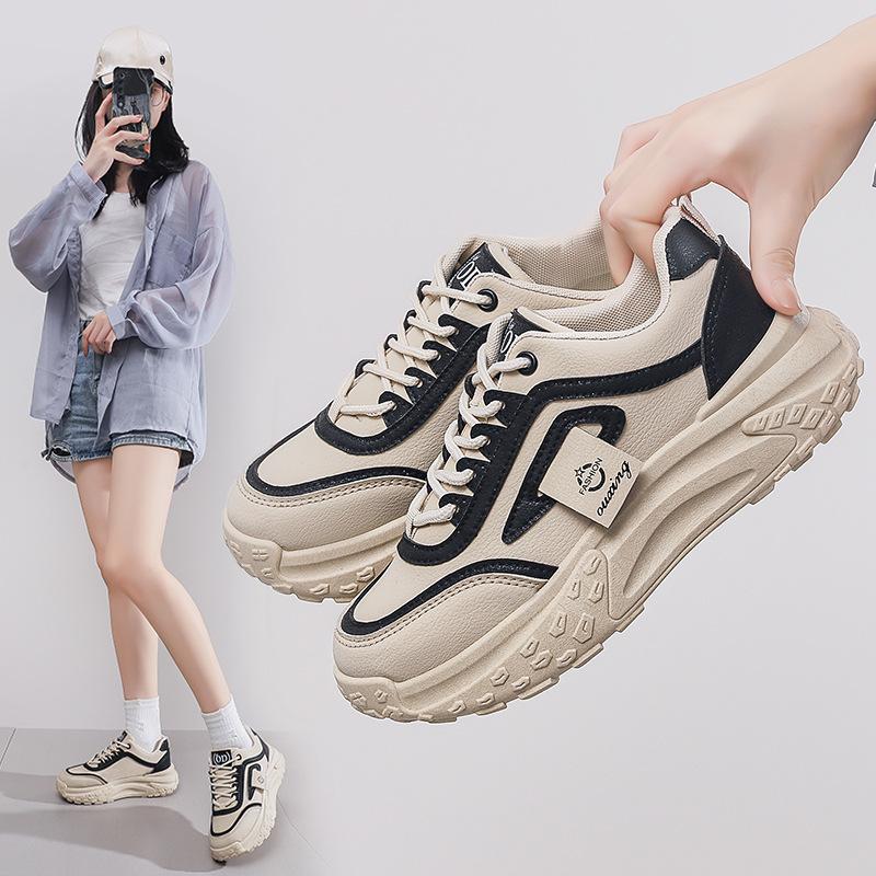 Корейские туфли на толстой подошве для папы, новые осенние кроссовки для бега, увеличивающие рост, повседневные белые туфли