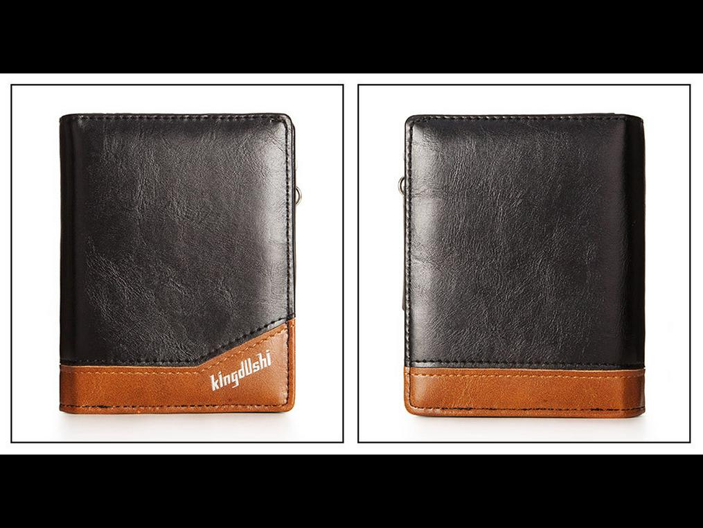 Мужская сумка-кошелек из искусственной кожи на молнии с цепочкой: Кошелек для карт и монет