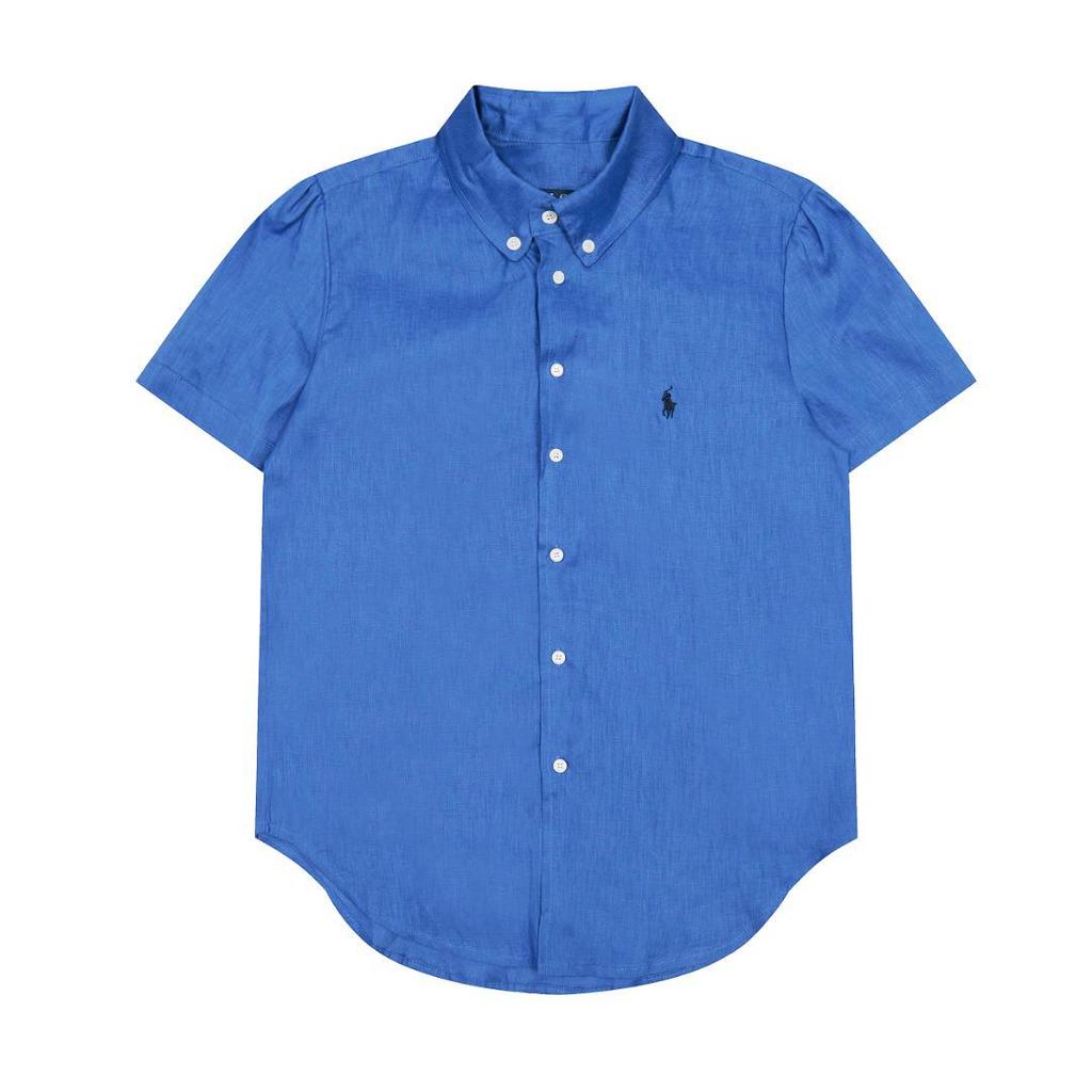 2025 Summer Ralph RL Little Pony Embroidered Pure Linen Goddess Short-Sleeved Shirt