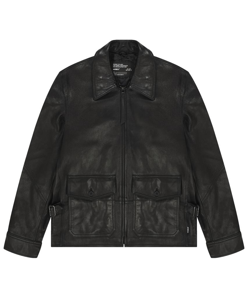 Avirex Goat Vegetable Leather Anj4 Jacket / 7835950016 Black