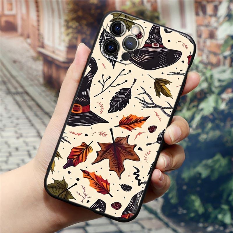 Счастливого Хэллоуина Кот Тыква Чехол для телефона для Apple iPhone 17 16 15 14 13 12 11 Pro Max 16 Plus 17Air 17PM Задняя крышка Силиконовый Funda