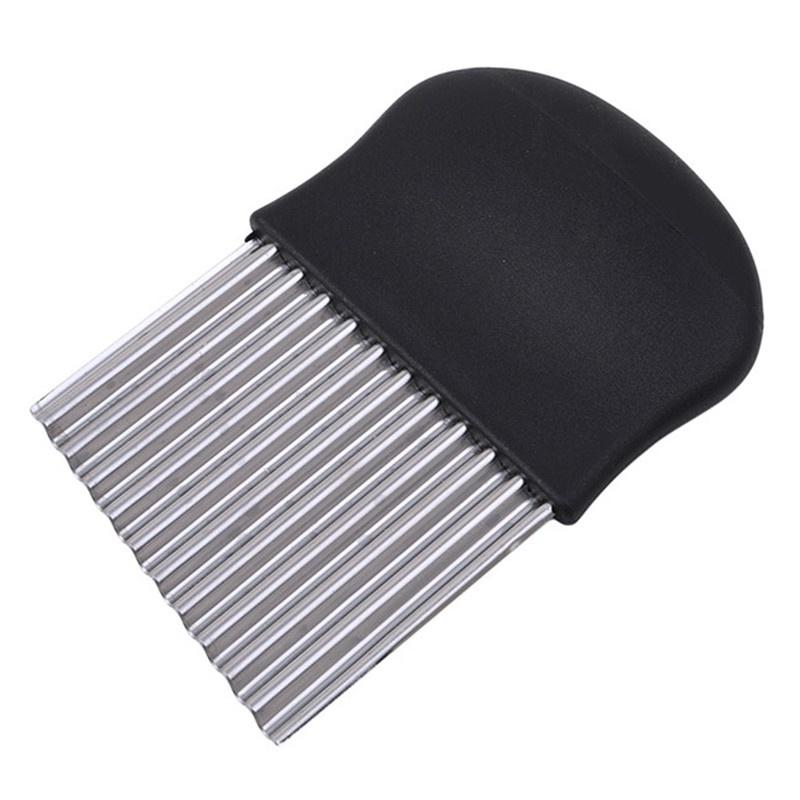 Нож для картофеля из нержавеющей стали, гофрированный нож для овощей, моркови, волнистая резка, слайсер