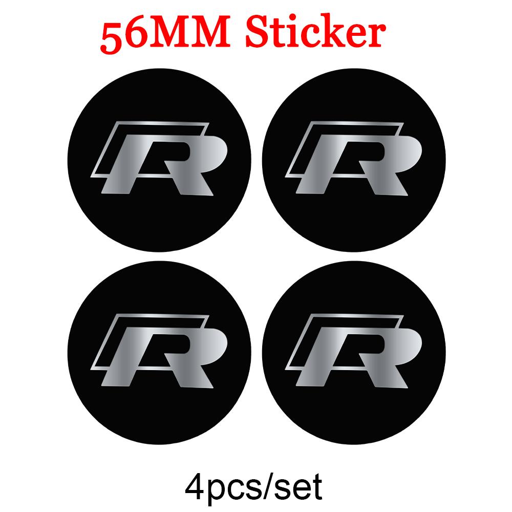 W12356/60/65mm 4pcs Car Wheel Center Hub Caps Sticker for Volkswagen VW Golf 4 5 6 7 Bora MK7 Beetle Touran Tiguan GTI R Line R32