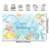 1pc, underwater birthday photography background, cute animals with summer ocean theme, turtle photos, cake table banner
