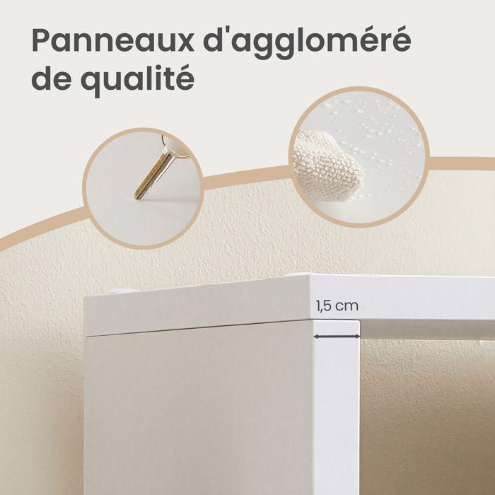 Bibliotheque de Rangement à Casiers, pour Salon, Bureau, Chambre, 10 Compartiments, Blanc